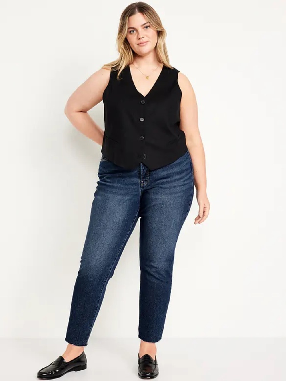 Old Navy Dark Wash High-Rise O.G. Straight Jeans w/ Secret Slim Pockets 12